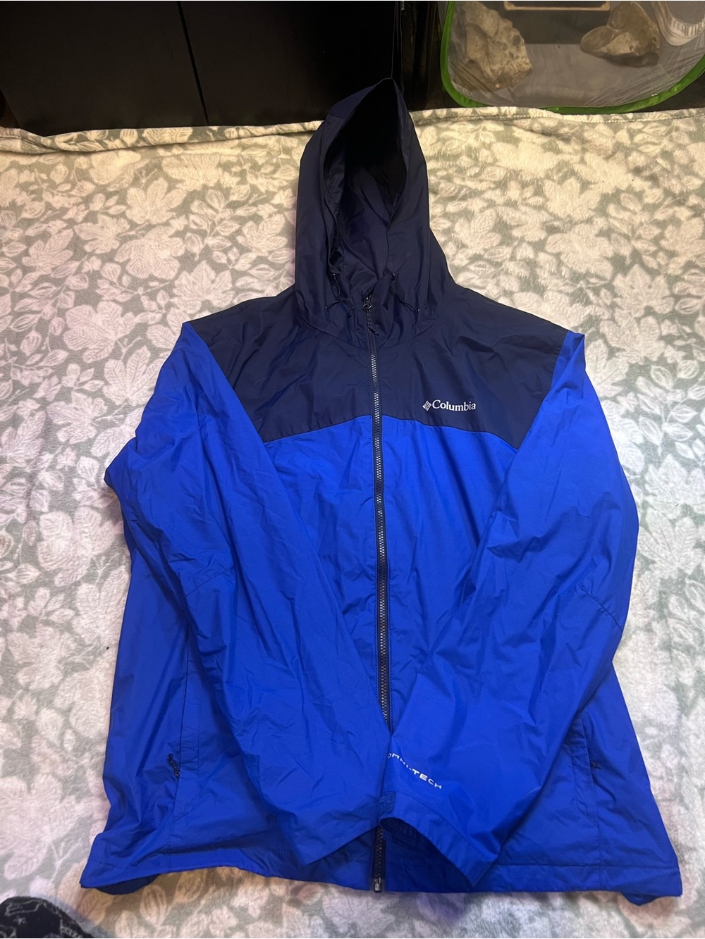 Columbia Men's Royal Blue and Navy Hooded Windbreaker